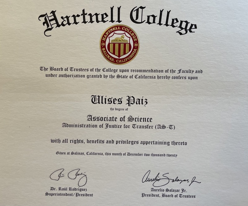 Associate of Science in Criminal Justice - Hartnell College Salinas